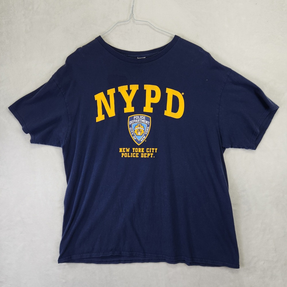 NYPD New York City‎ Police Dept Graphic T-Shirt Navy Blue Mens Large L